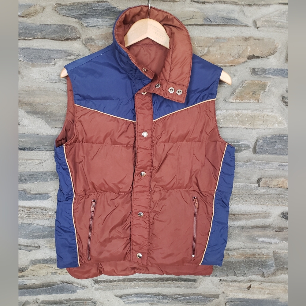 Vtg Reversible Puff Vest Small/Med